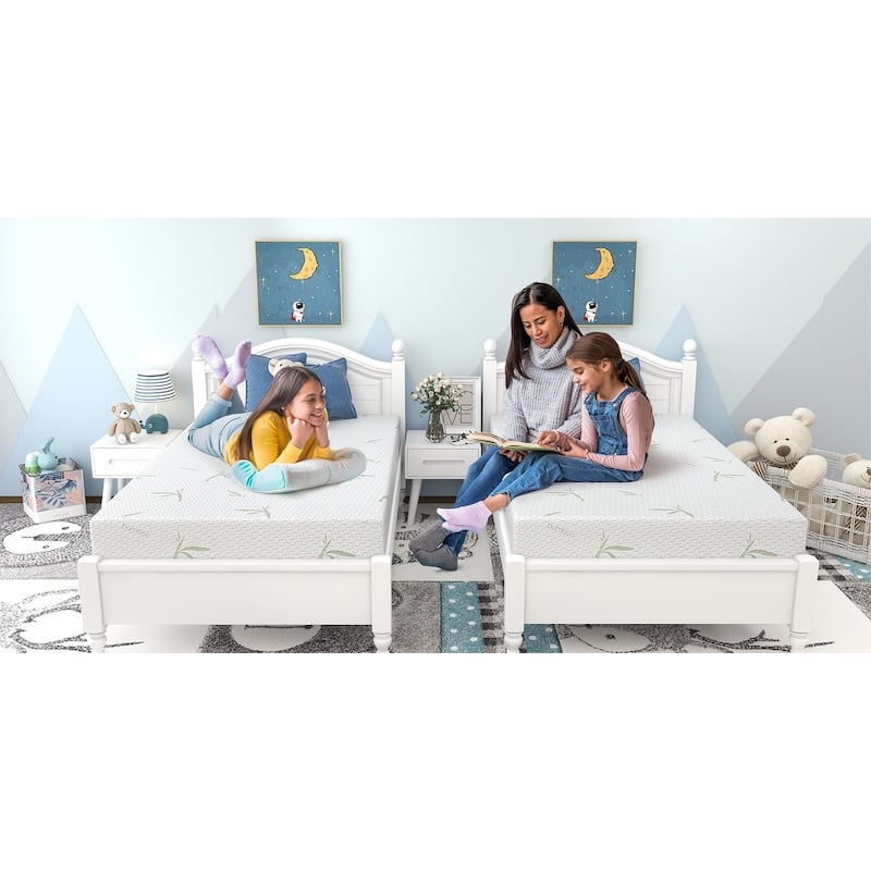 Mattress in a Box, 6 inch Cooling Gel Green Tea Memory Foam Mattresses, Medium Firm Bed Mattress