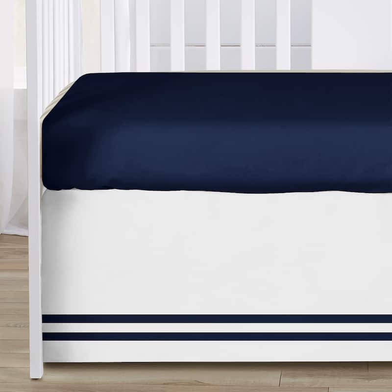 Sweet Jojo Designs Navy Blue Anchors Away Collection 4-piece Bumperless Crib Bedding Set