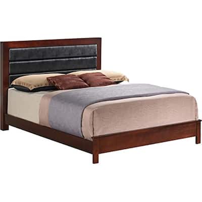Cherry Full Bed with Sturdy Wooden Frame and Warm Finish, Elegant Bedroom Furniture for Comfort and Lasting Style