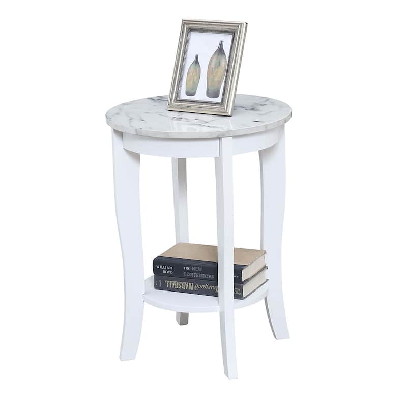 Convenience Concepts American Heritage Round End Table with Shelf