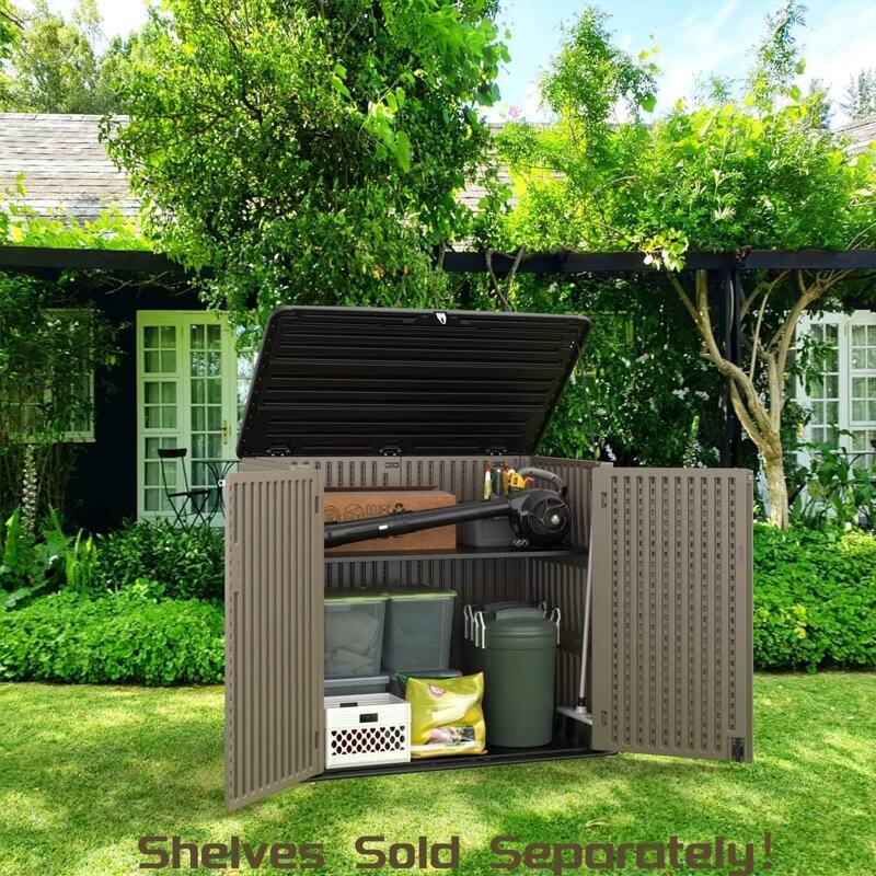 Outdoor Resin Deck Box Storage Shed for Garden,Patios,Backyards,Tools