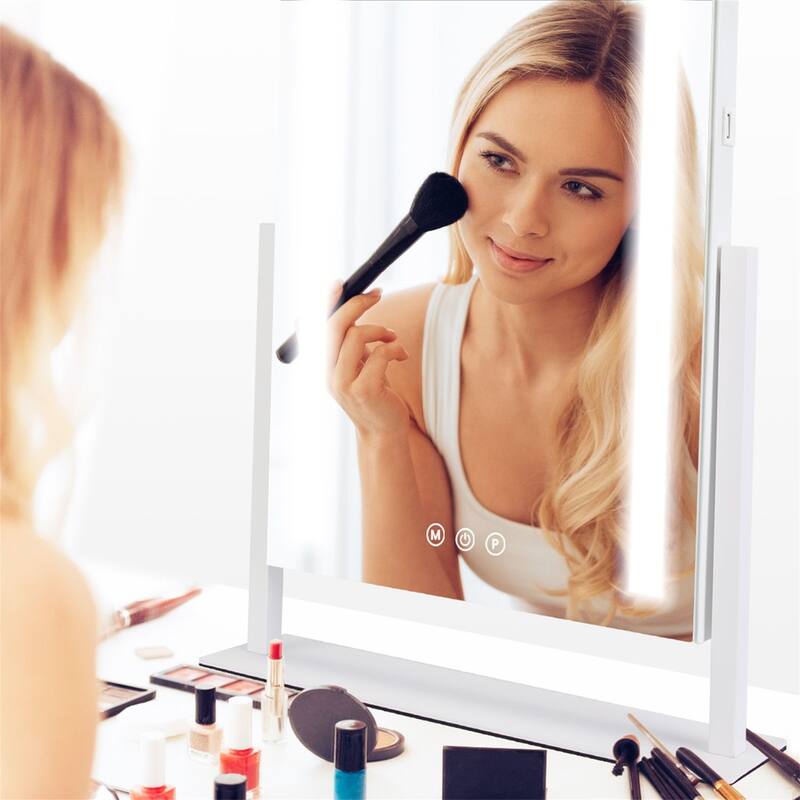 HD 10X Magnifying Vanity Mirror with 3-Color Dimmable LED Lights