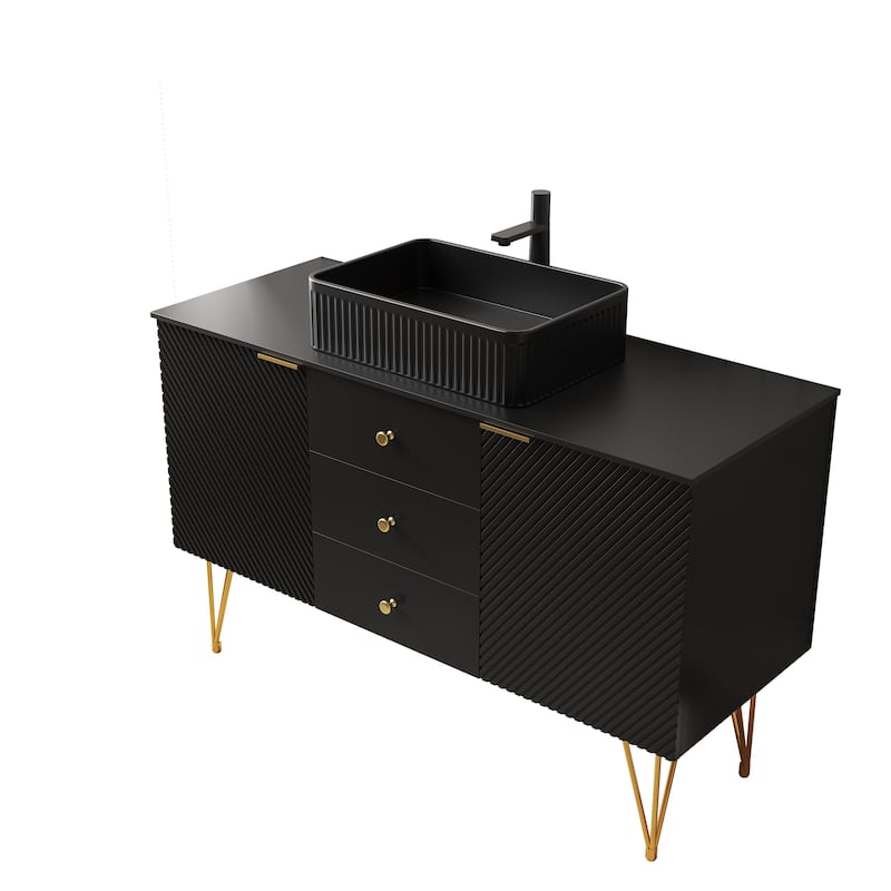 Freestanding Bathroom Vanity with Sink - Black
