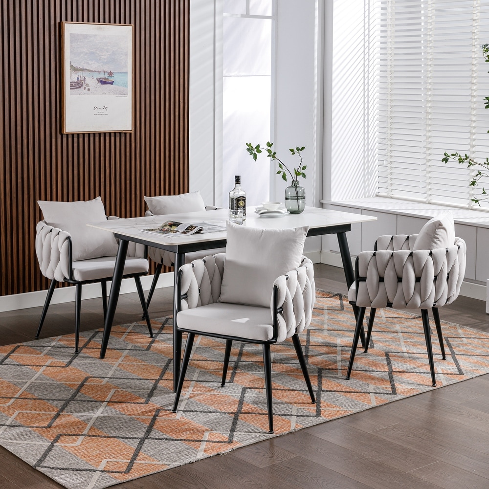 Ivory upholstered outlet dining chairs