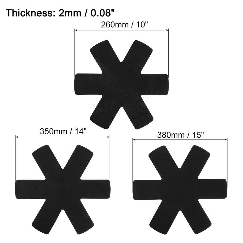 Pot and Pan Protectors for Stacking, 3 Size Pot Separator - Black - 12pcs