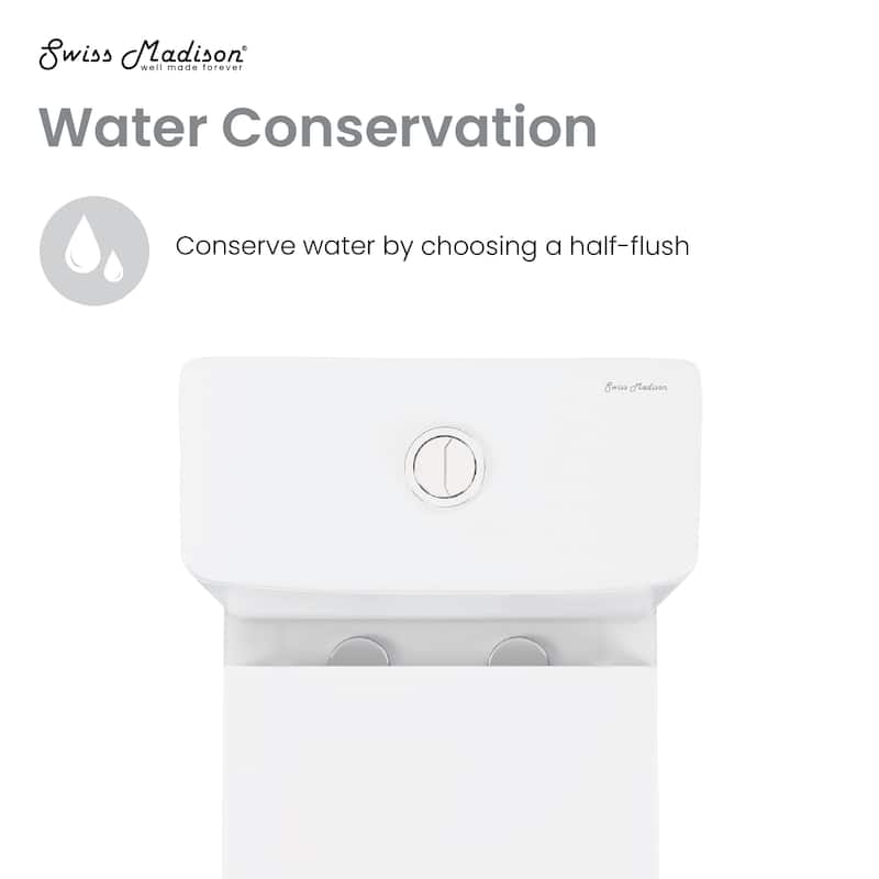 Charme One Piece Square Toilet Dual Flush 1.1/1.6 Gpf In Matte White - 25.79" x 14.96" 29.92"