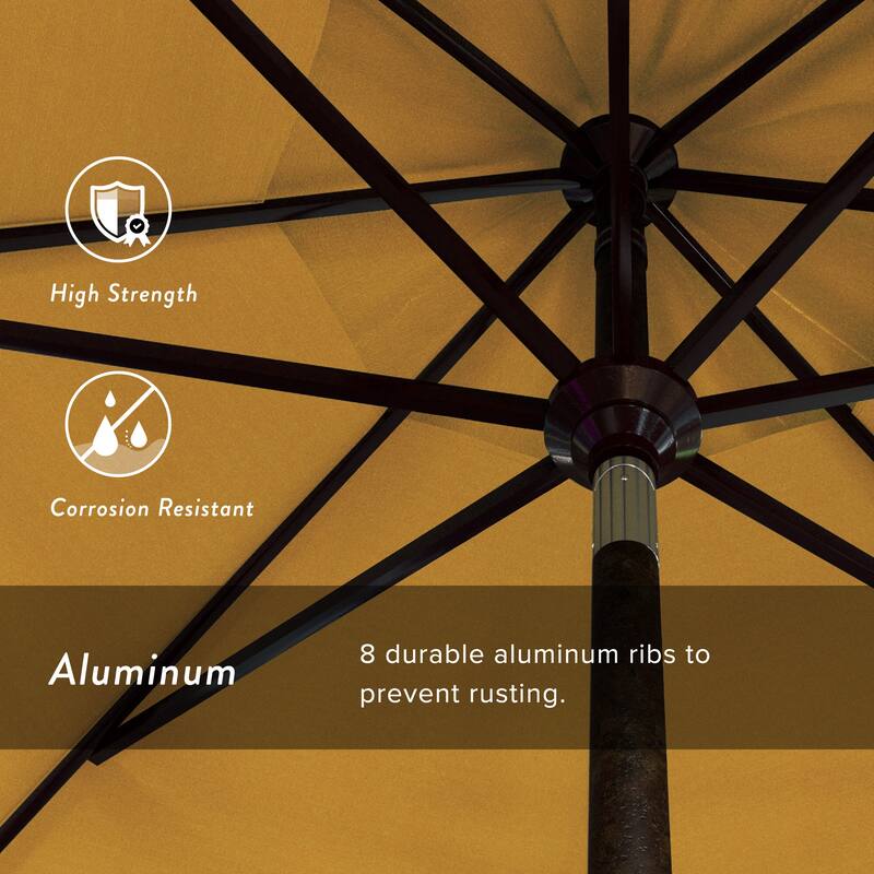 California Umbrella 11' Round Aluminum Crank Open Auto Tlit Patio Umbrella, Bronze Finish, Double Wind Vent.