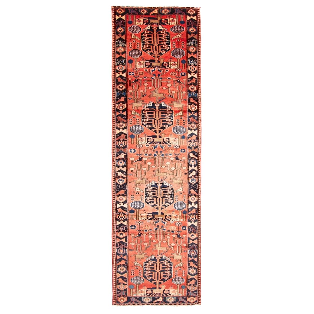 ECARPETGALLERY Hand-knotted Andelz Red Wool Rug - 2'11 x 10'5