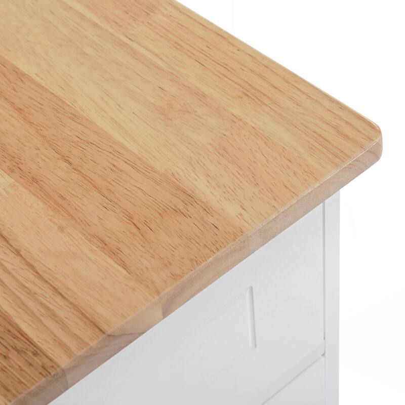 Kitchen Island with Trash Can Storage Cabinet, Power Outlet, Internal Storage Rack, Rolling Kitchen Islands on 5 Wheels