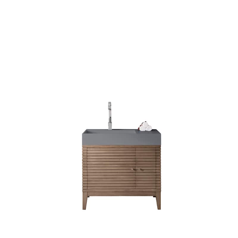 James Martin Vanities Linear 36" Single Vanity, Whitewashed Walnut