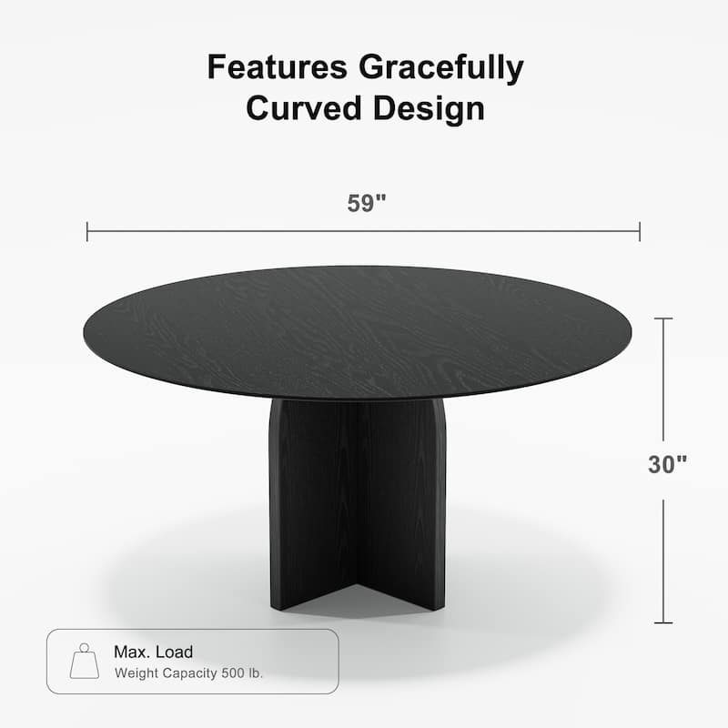 Solid Wood Round Dining Table for 4-8 People Nordic style