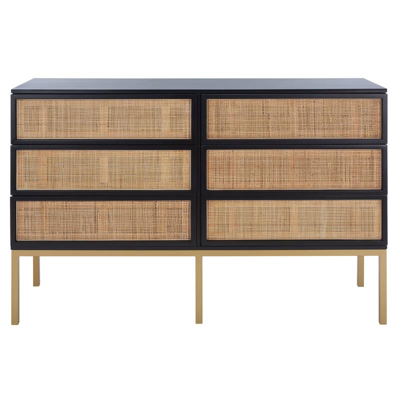 SAFAVIEH Audrey 6 Drawer Rattan Dresser