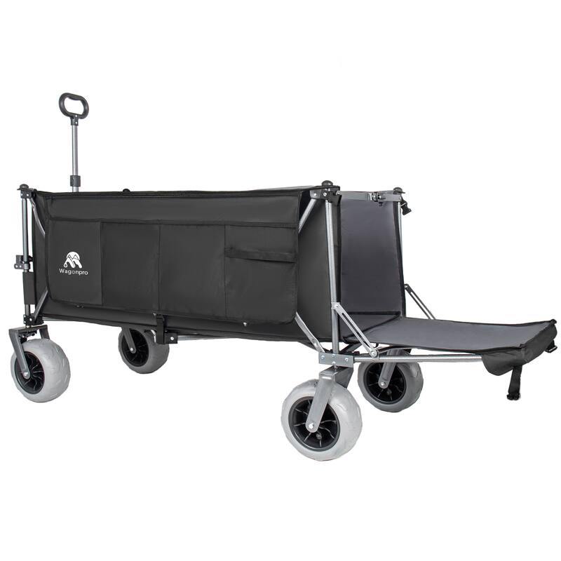 67in Extra long large Heavy Duty Utility Beach Wagons with Opened Tailgate and All-Terrain Wheels, 500lbs Capacity