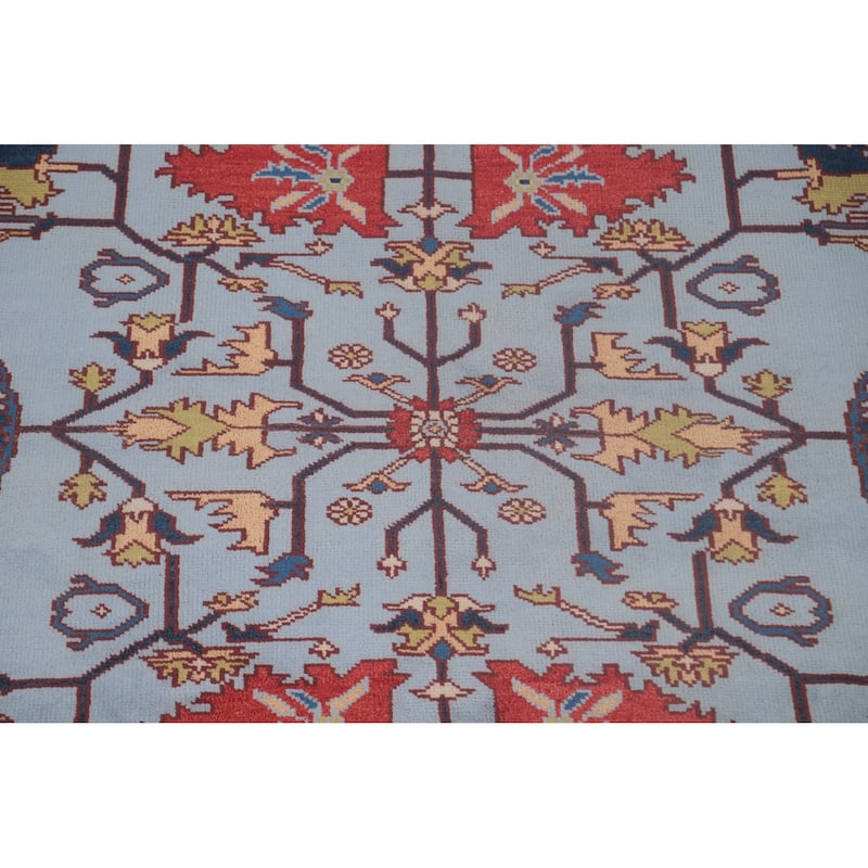 Light Blue Heriz-Serapi Oriental Area Rug Handmade Wool Carpet - 8'0"x 10'1"