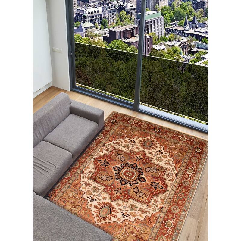 ECARPETGALLERY Hand-knotted Jules Sultane Ivory Wool Rug - 8'9 x 11'8
