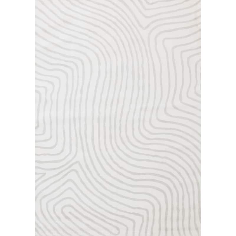 Hudson Collection - Soft Cream Abstract Lines Area Rug