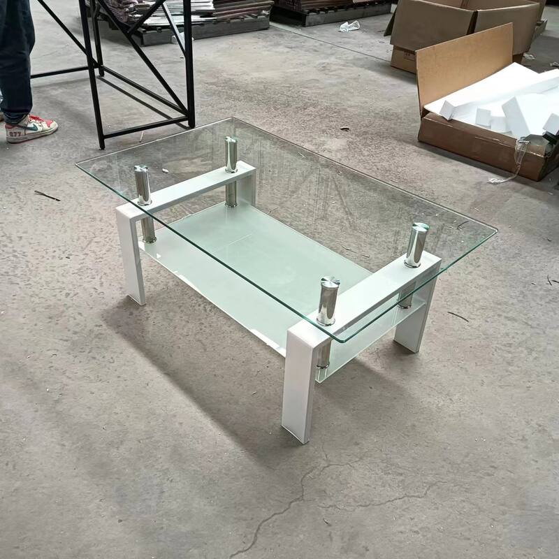 Tempered Glass 2-Layers Coffee End Table
