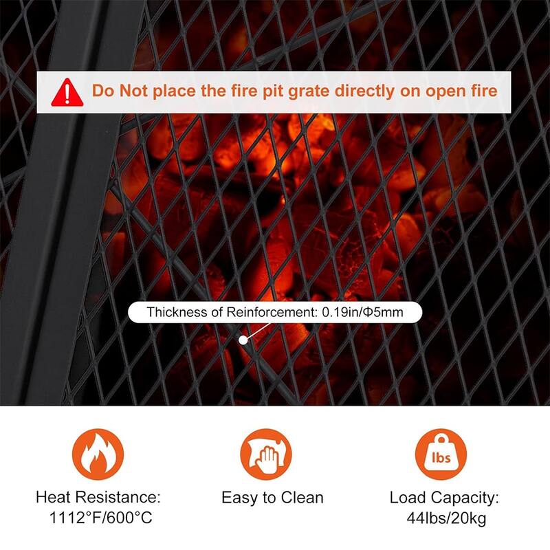 Foldable Fire Pit Cooking Grill Grate Camping Cookware