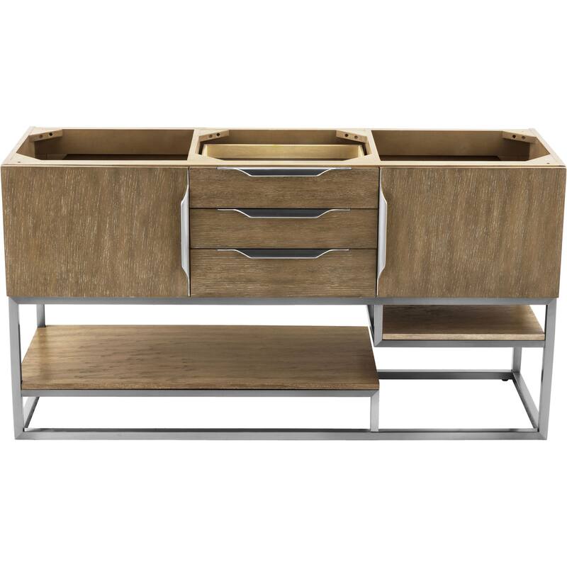 James Martin Vanities 983-V59D-BN Columbia 59" Double Free Standing - Latte Oak - Oak Finish