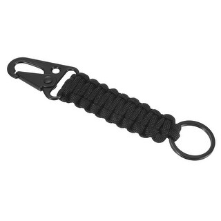Paracord Keychain Carabiner Clip – Braided Lanyard With Hook For Keys, Water Bottle, Backpack, Stroller