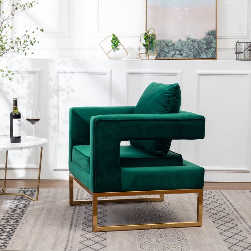 Green 29.75" Polyester Arm Chair