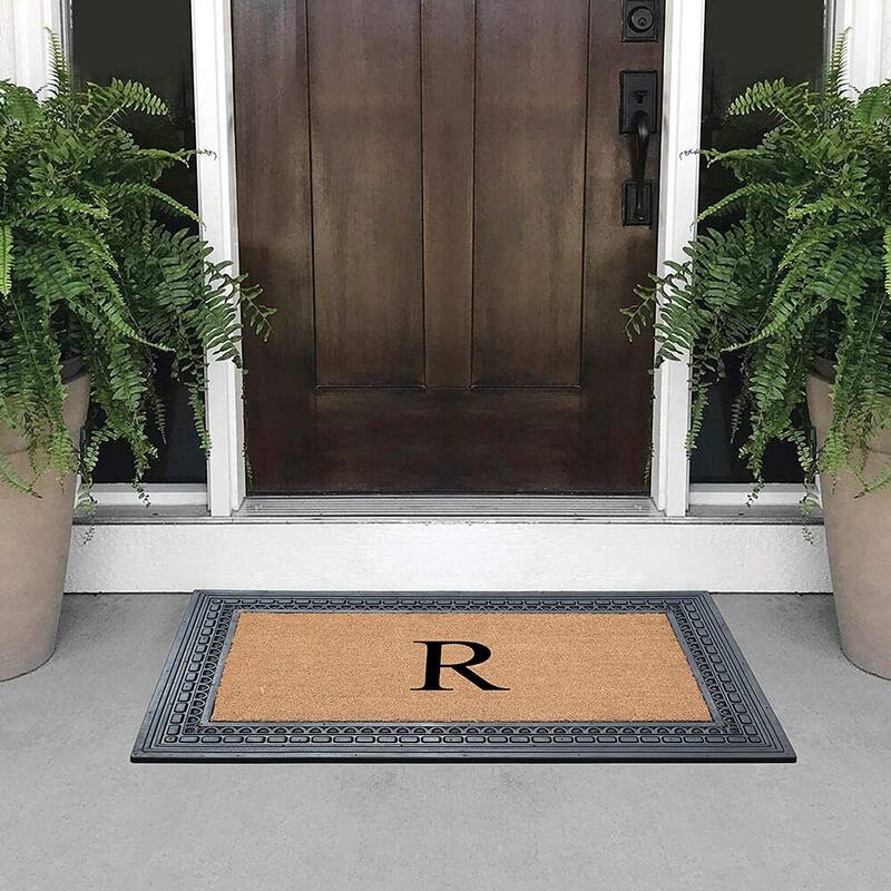 A1HC Rubber and Coir, 24" X 39" Heavy Duty Outdoor Monogrammed Doormat