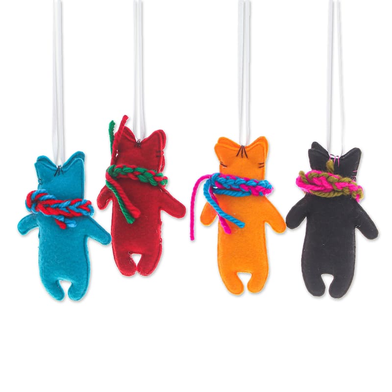 Novica Handmade Colors & es Felt Ornaments (Set Of 4)