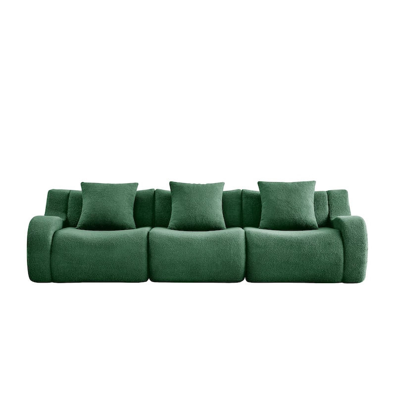 GDF Studio - Fairford 3-Seat Modular Sofa With Curved Armrests & Non-Slip Base