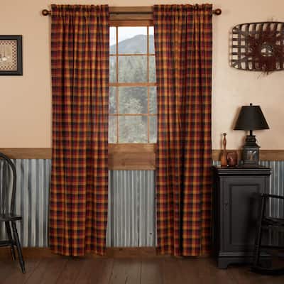 Heritage Farms Primitive Check Panel Set of 2 84x40 - Panel 84x40