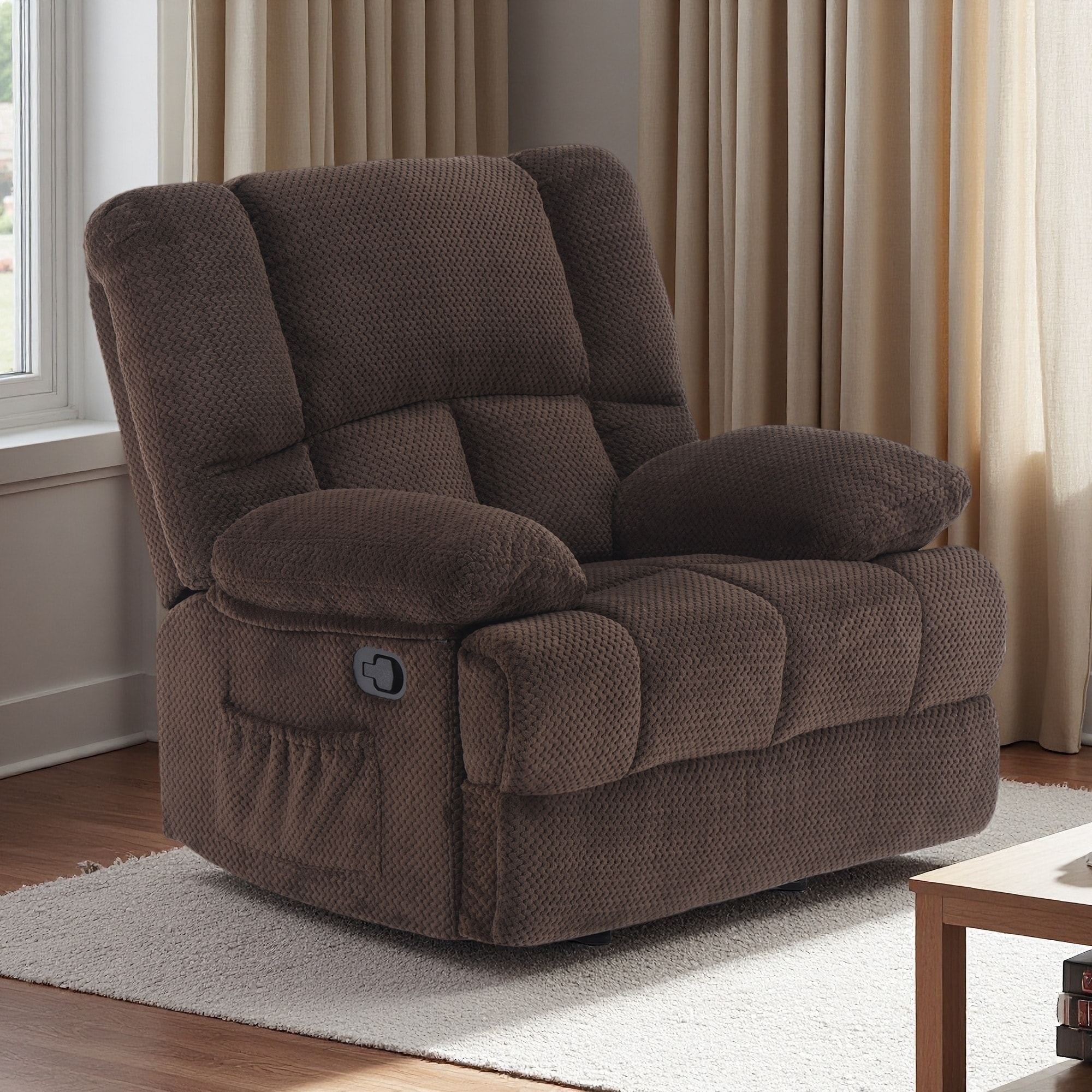 Fabric Oversized Rocker Recliner with Padded Cushioning and 350 lbs Weight Capacity