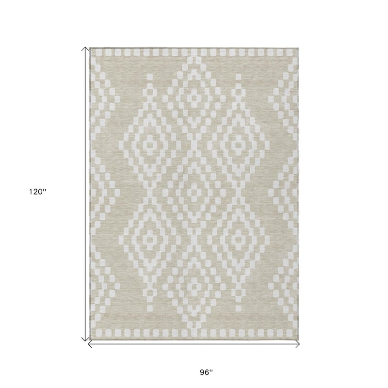 HomeRoots Geometric Transitional Rectangle Outdoor Rug