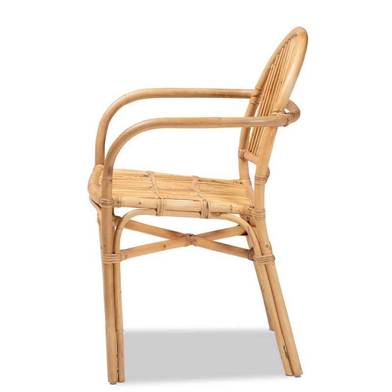 Tugera Modern Bohemian Natural Brown Rattan Dining Chair