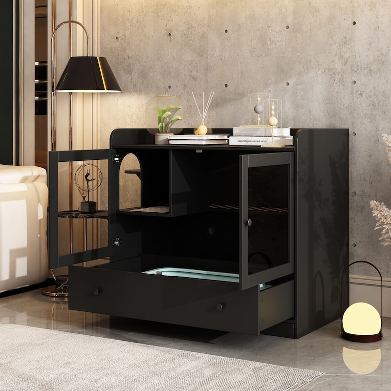 Multifunctional Pet Litter Box Cabinet Stylish Hideaway for Your Cat