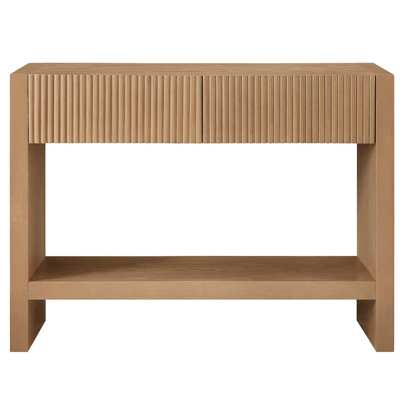 Manzanita 48" Wide Rectangular Solid Wood Fluted Console Table - 48" Wide