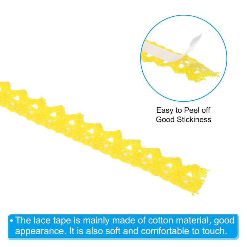 3pcs 0.6" Wide 2 Yards Self-Adhesive Lace Tape Ribbon Stickers