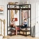 L-Shaped Hall Tree with Shoe Bench, Entryway Corner Coat Rack with Shoe ...