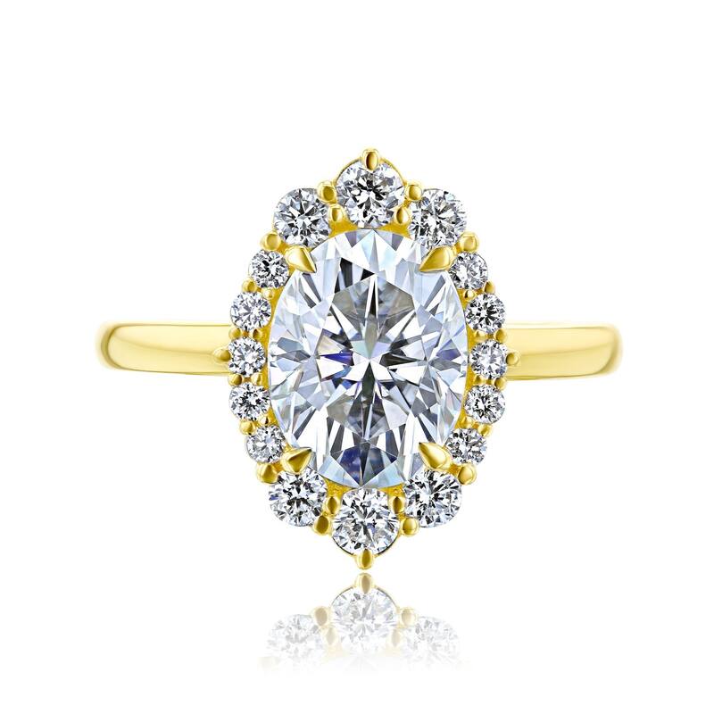 Annello by Kobelli 14k Gold Forever One Ophelia Engagement Ring (DEF/VS, DEF/VS) - Yellow - 9.5