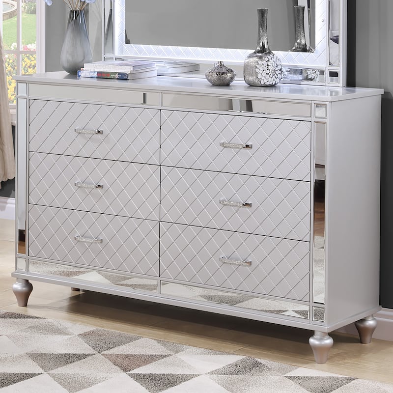 Livorno Gunmetal 6-Drawer 62 in. W Dresser