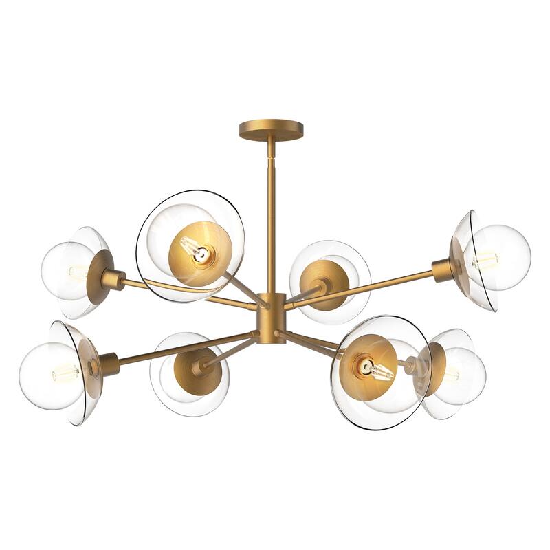 Alora Lighting CH517338CL Francesca 8 Light 40" Wide Chandelier with - Aged Gold