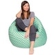 preview thumbnail 52 of 193, Kids Bean Bag Chair, Big Comfy Chair - Machine Washable Cover 48 Inch Extra Large - Pattern Chevron Green and White