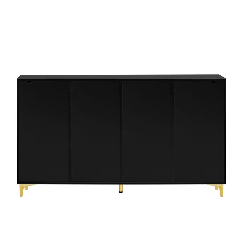 A Glossy Finish Light Luxury Storage Cabinet, Adjustable, Suitable for Living Room, Study, Hallway.