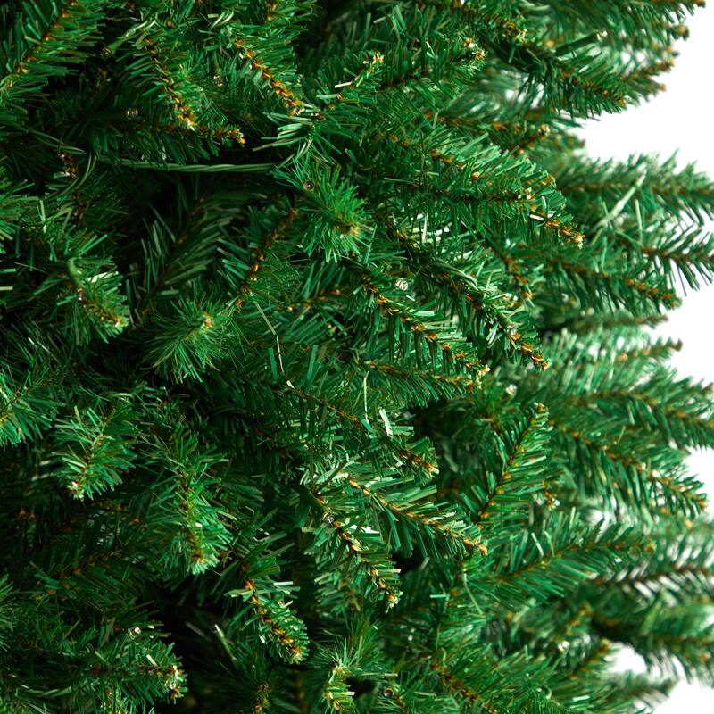 12’ Green Slim Mountain Pine Artificial Christmas Tree Clear LED - over-10-feet