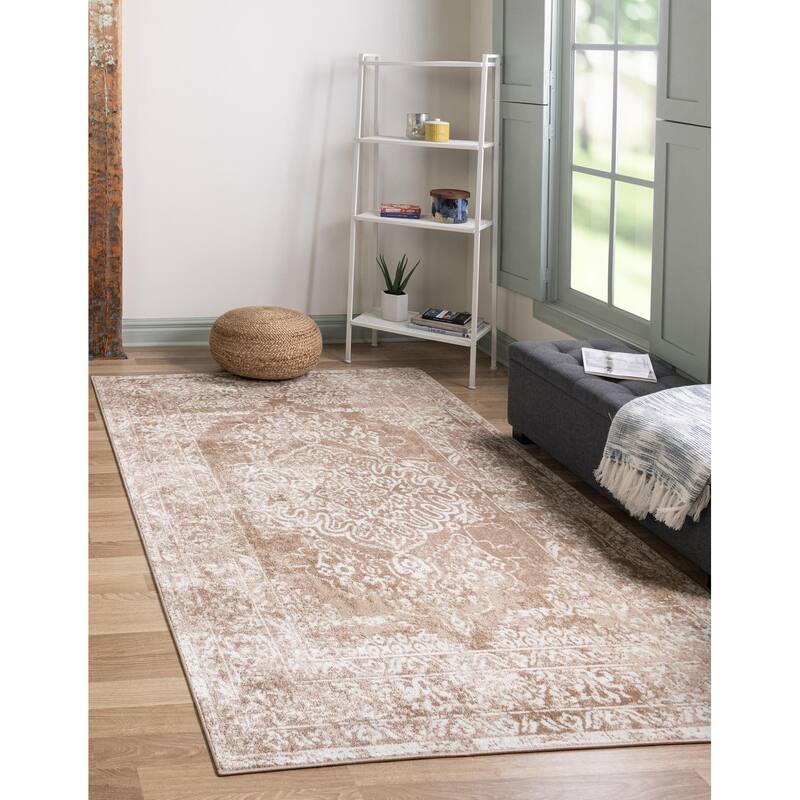 Contemporary Trabzon Collection Area Rug - Beige-Ivory - 2'x3'