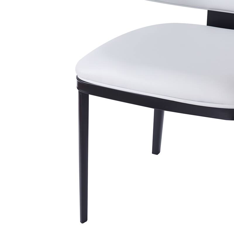 5-Piece Dining Table Set with Faux Leather Chairs and Metal Base, Feet with Anti-scratch and Anti-noise Pads