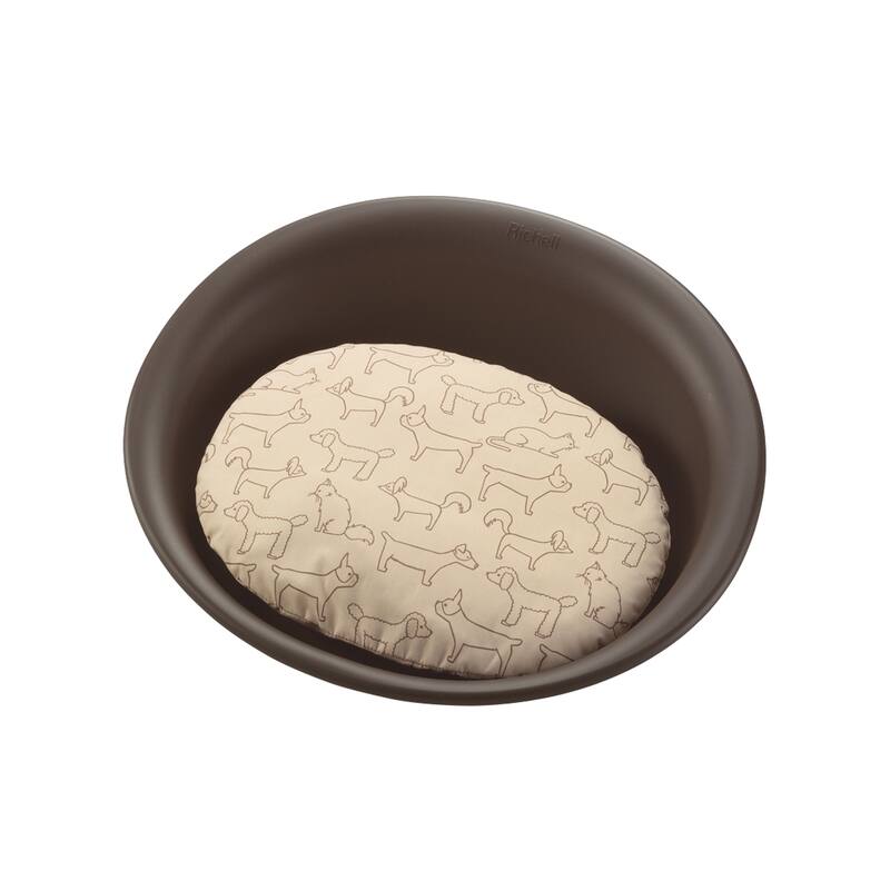 Small 16.5 x 12.6 x 2.2" Oval Pet Bed, Brown