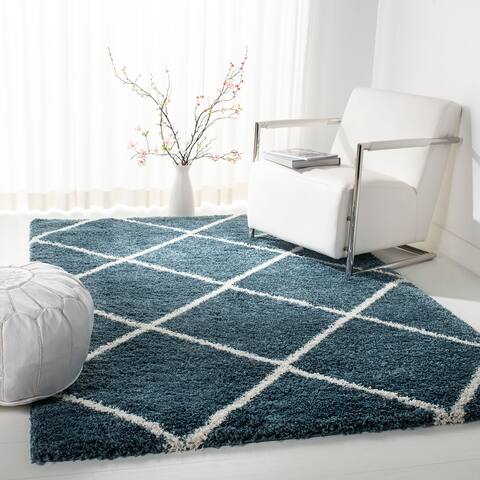 SAFAVIEH Hudson Shag Estella Diamond Trellis 2-inch Thick Rug