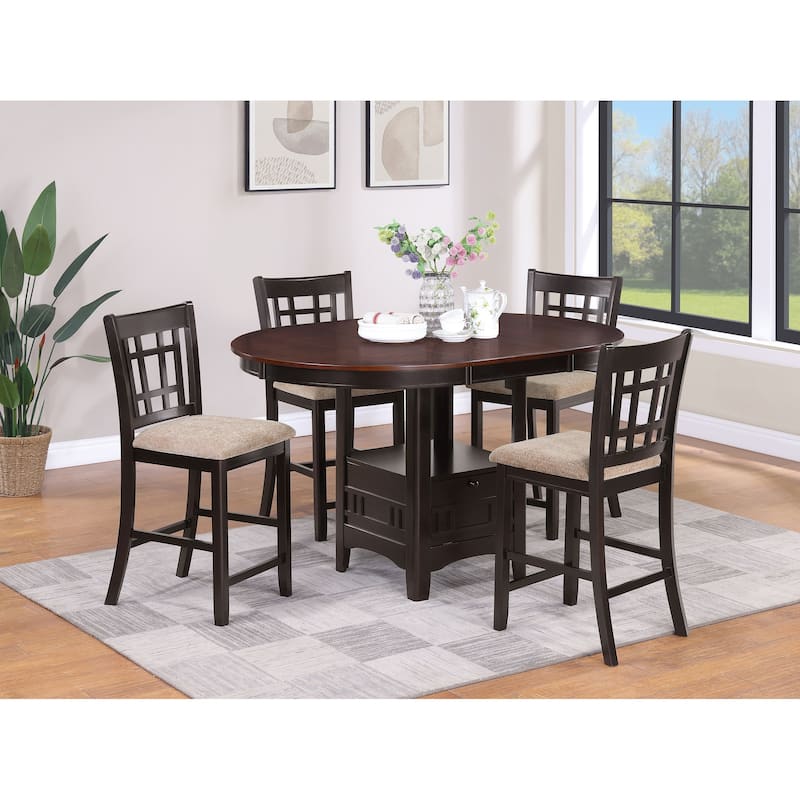 Lavon 5-piece Wood Frame Counter Height Dining Set - Light Chestnut