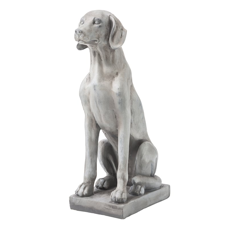 Glitzhome 28"H MGO Sitting Labrador Retriever Dog Outdoor Statue Sculpture