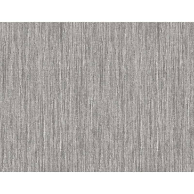 Seabrook Designs Vertical Stria Embossed Vinyl Unpasted Wallpaper - 27 in. W x 27 ft. L - Metallic Silver