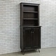 preview thumbnail 2 of 29, 78-inch Tall Lodge Style China Cabinet with 3 Display Shelves, 2 Doors, and 4 Legs